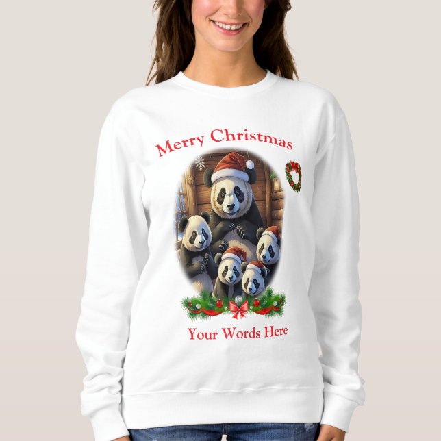 Sudadera Navidad de Pandas (Anverso)