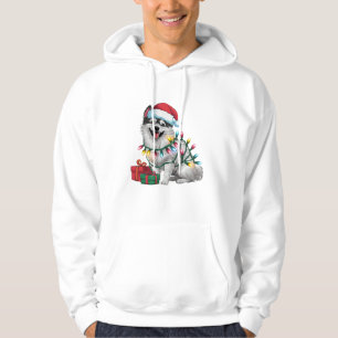 Sudadera Navidad de perro de espitz japonés iluminando Sant