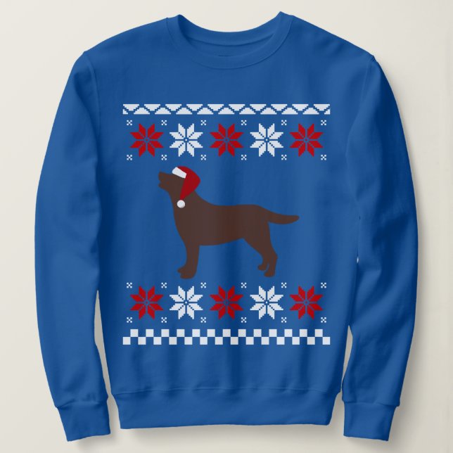 Sudadera Navidad de Santa de la silueta de Labrador del (Anverso del diseño)