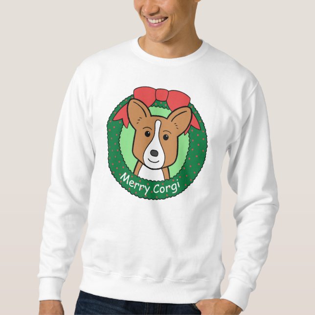 Sudadera Navidad del Corgi Galés de la rebeca (Anverso)