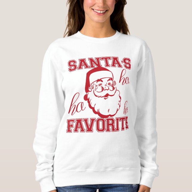 Sudadera Navidad del favorito de Santa divertido lindo Ho (Anverso)