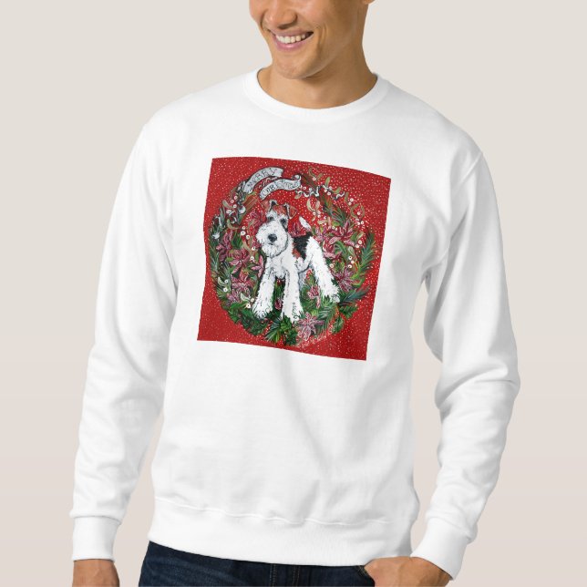Sudadera Navidad del fox terrier del alambre (Anverso)