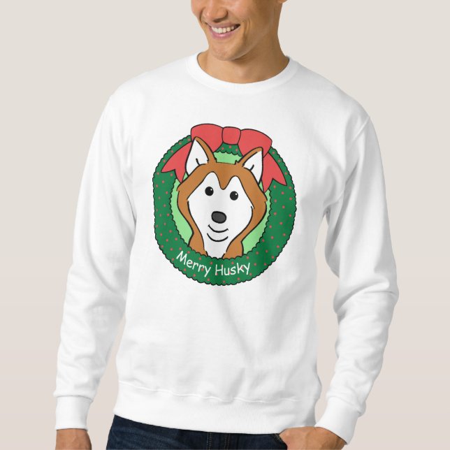 Sudadera Navidad del husky siberiano (Anverso)