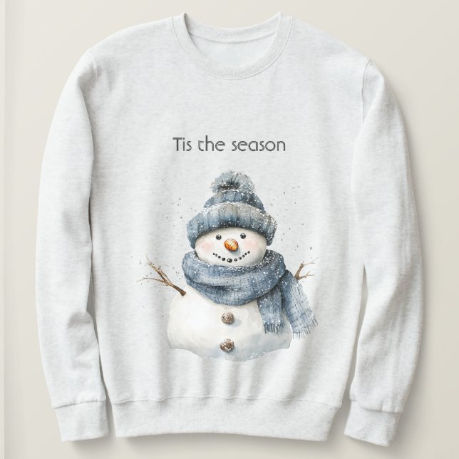 Sudadera Navidad del Muñeco de Nieve Azul (Anverso del diseño)
