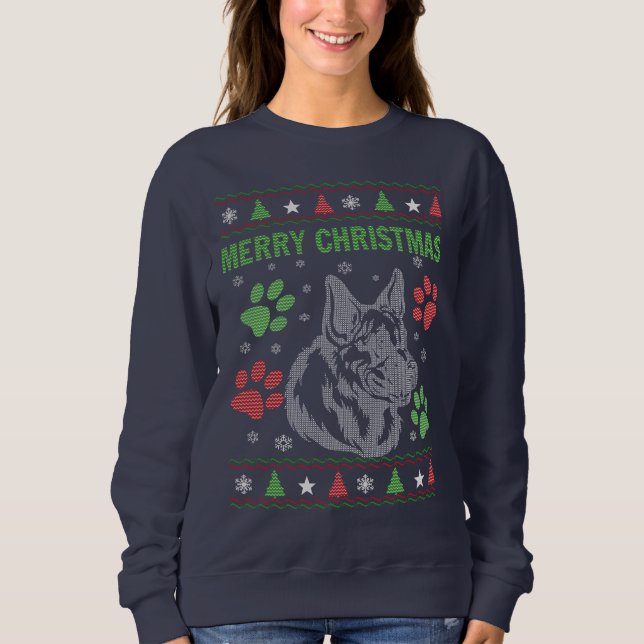 Sudadera Navidad del pastor alemán (Anverso)