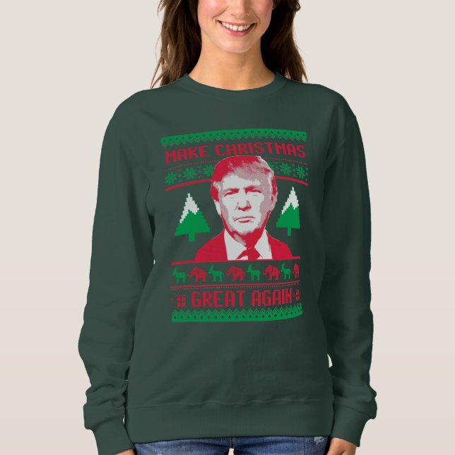 Sudadera Navidad del triunfo - haga el navidad grande otra (Anverso)