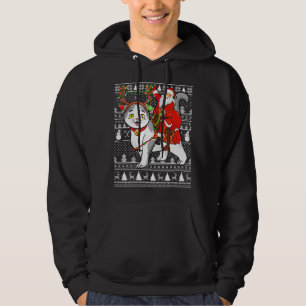 Sudadera Navidad Divertida Santa Montando Gato Plegado Esco