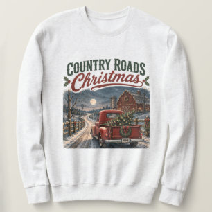 Sudadera Navidad en Caminos Rurales Camioneta Roja Vintage