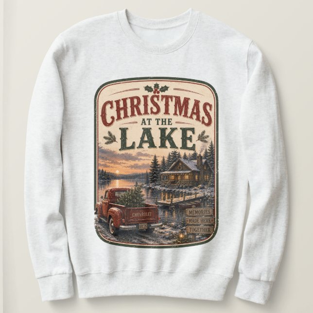 Sudadera Navidad en el Lago Vintage (Anverso del diseño)