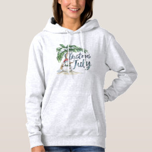 Sudadera Navidad en julio hombre de nieve de playa y palmer