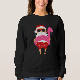 Sudadera Navidad En Julio Santa Hawaii Gafas De Sol Flamenc