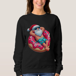 Sudadera Navidad en Julio Santa Tropical en Flotador de Don