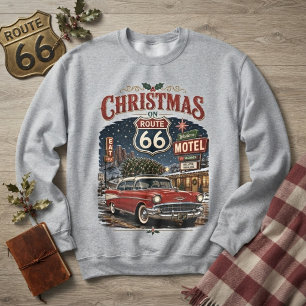 Sudadera Navidad en la Carretera 66 Coche Antiguo
