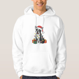 Sudadera Navidad en Santa Hat Boston Terrier Dog