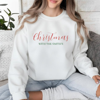 Sudadera Navidad Familiar Personalizada Rojo y Verde Fiesta