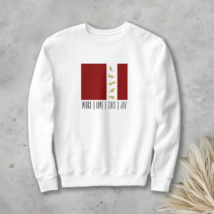 Sudadera Navidad Gato Amante Rojo Moderno