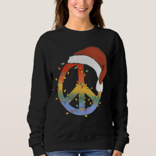 Sudadera Navidad Hippie Signo de Paz Luz Tie Dye Feliz Navi