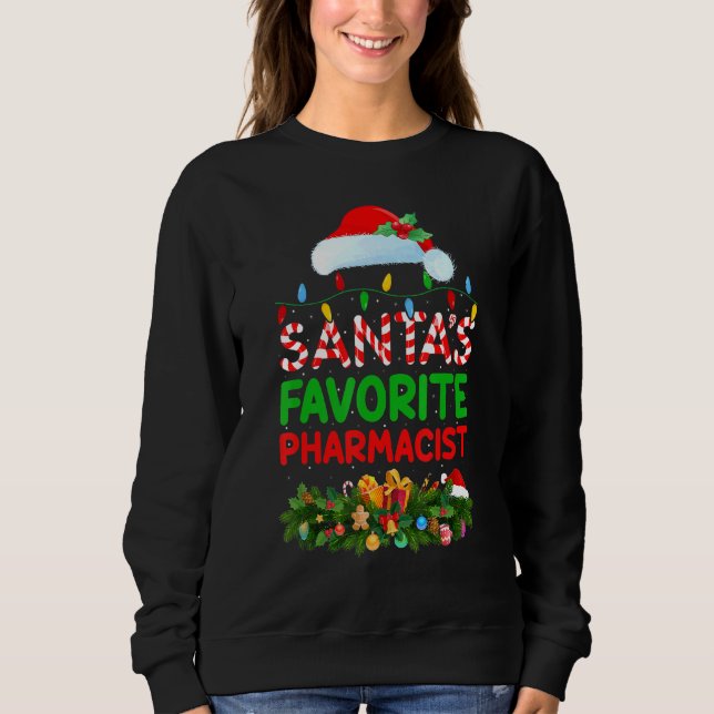 Sudadera Navidad iluminando la Navidad de la farmacéutica f (Anverso)