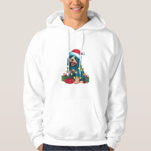 Sudadera Navidad iluminando Santa Hat Perro de agua portugu