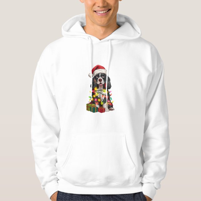 Sudadera Navidad iluminando Santa Hat Perro Malamute Alaska (Anverso)