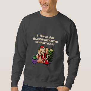 Sudadera Navidad lindo del elefante del dibujo animado del