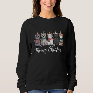 Sudadera Navidad Meowy Feliz Año Gato Amante Gatos Xmas