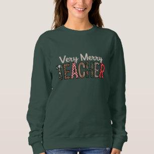 Sudadera Navidad Muy Alegre Árbol de Leopardo Maestro