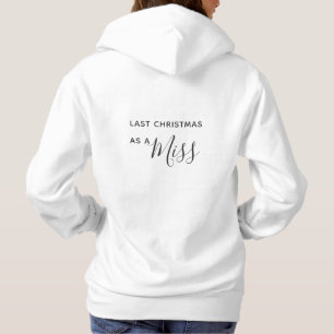 Sudadera Navidad pasado como Srta. Black Script Font