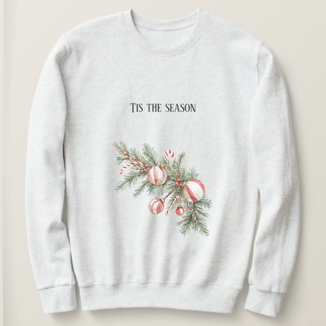 Sudadera Navidad Rojo Caramelo de Caña (Anverso del diseño)