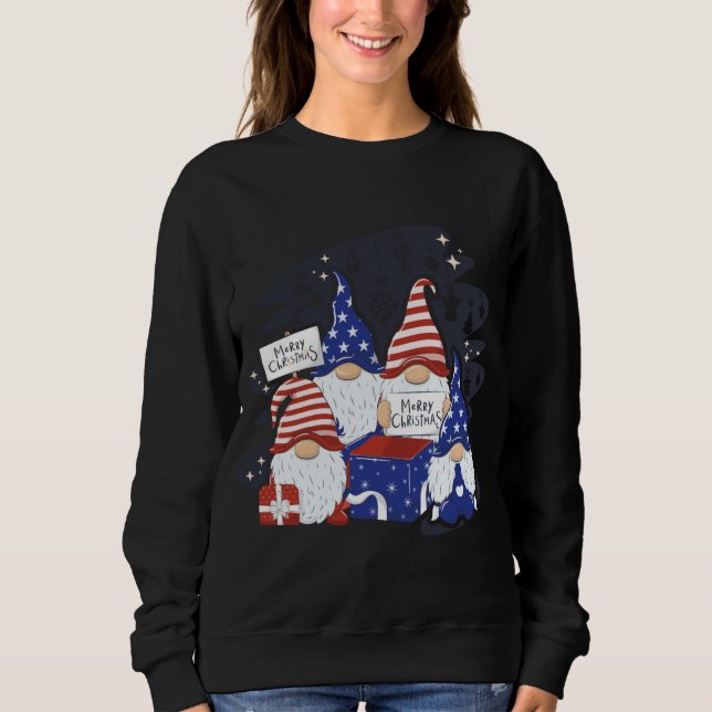 Sudadera Navidad Santa Hat American Feliz Navidad Gnomes (Anverso)