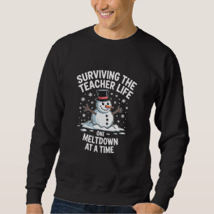 Sudadera Navidad Sobrevivir La Vida De Maestro Colapso Navi