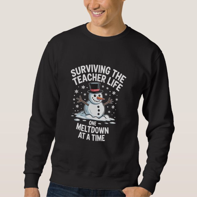 Sudadera Navidad Sobrevivir La Vida De Maestro Colapso Navi (Anverso)