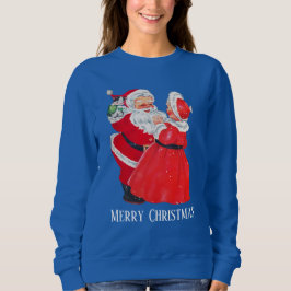 Sudadera Navidad vintage festiva Santa Sra Claus