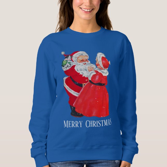 Sudadera Navidad vintage festiva Santa Sra Claus (Anverso)