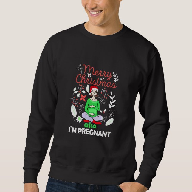 Sudadera Navidad y Embarazada Yo Padre Madre Barriga de Beb (Anverso)
