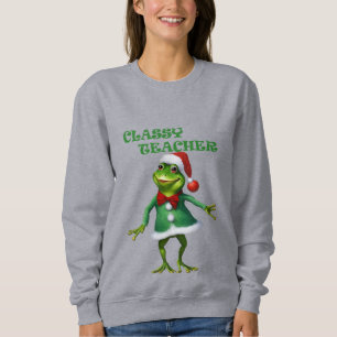 Sudadera navidades, 23 años, rana, profesora, IA generada