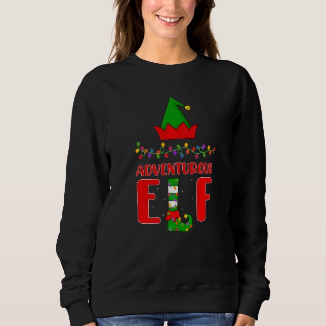 Sudadera Navidades Adventurous Elf Matching Family Lighting (Anverso)