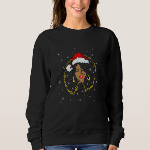 Sudadera Navidades afroamericanos Santa Claus Mujer Negra