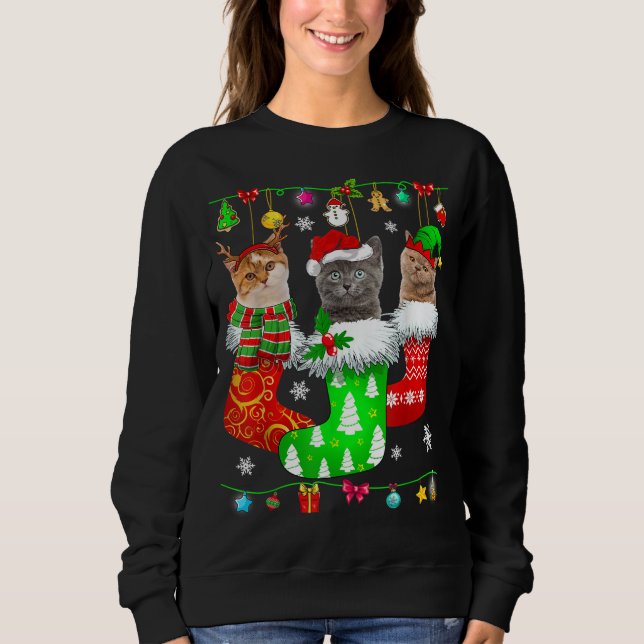 Sudadera Navidades agarran gato de Pajama Gato Gato Gato Ga (Anverso)