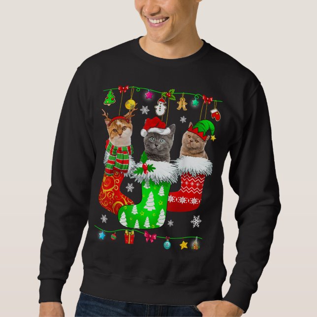 Sudadera Navidades agarran gato de Pajama Gato Gato Gato Ga (Anverso)