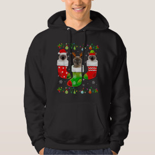 Sudadera Navidades agarran luz graciosa para un gato siamés