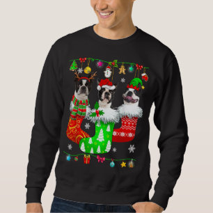 Sudadera Navidades agarran Pajama Perro Terrier de Boston c