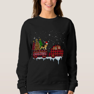 Sudadera Navidades alemanes de perro pastor  de camión rojo