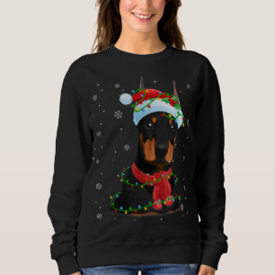Sudadera Navidades alumbran al perro doberman Santa Hat Sca