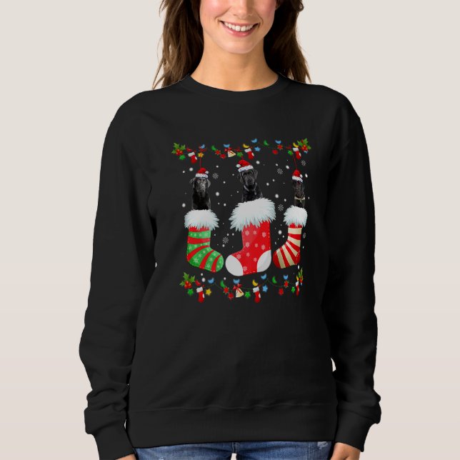 Sudadera Navidades alumbran Santa Black Lab Labrador Do (Anverso)