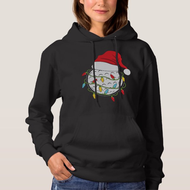 Sudadera Navidades alumbran Santa Hat Golf Ball Deportes di (Anverso)