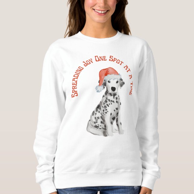 Sudadera Navidades amables, camiseta de perro de Dalmacia,  (Anverso)