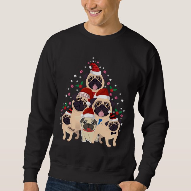 Sudadera Navidades amantes del pug camiseta esencial 890 (Anverso)