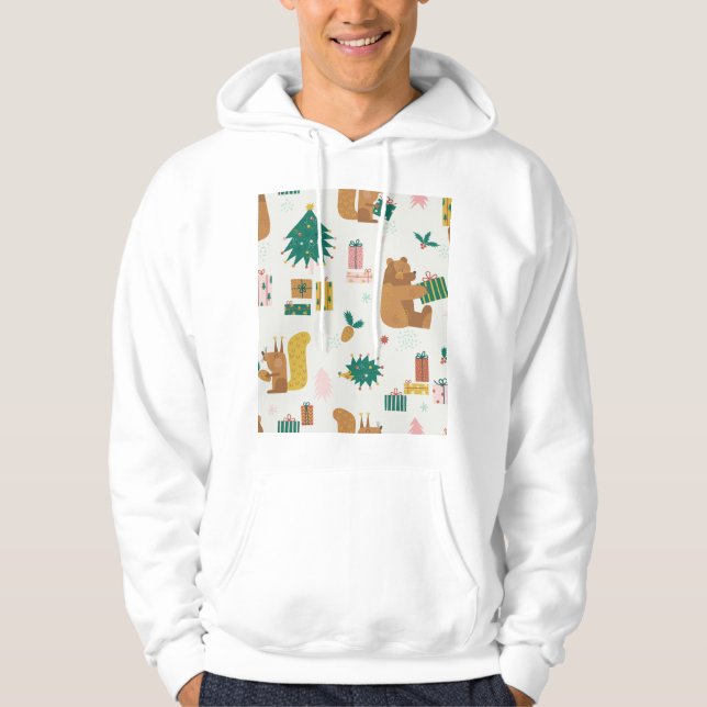Sudadera Navidades Animales Forestales: Vibe de época (Anverso)
