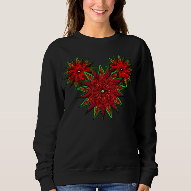 Sudadera Navidades Art Deco Poinsettias (Anverso)